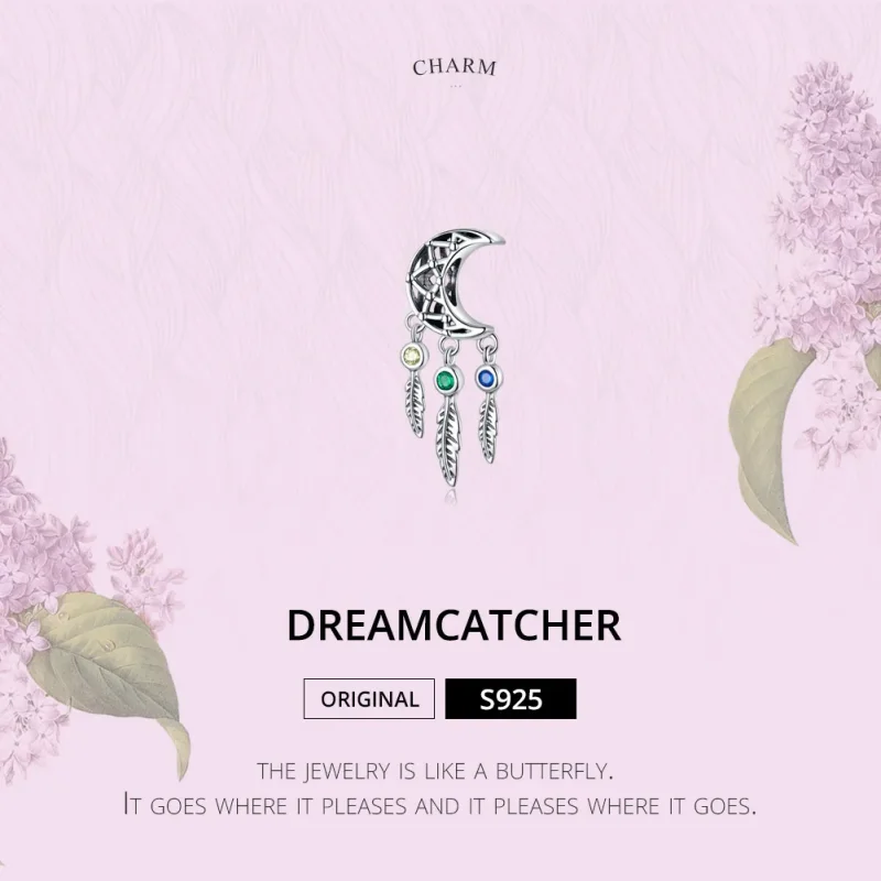 (image for) Pandora Style Silver Dreamcatcher Dangle - SCC1232 - View 2