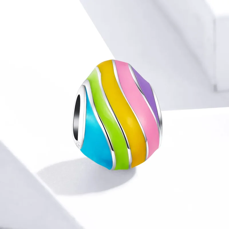 (image for) Pandora Style Silver Easter Egg Charm - BSC223 - View 2