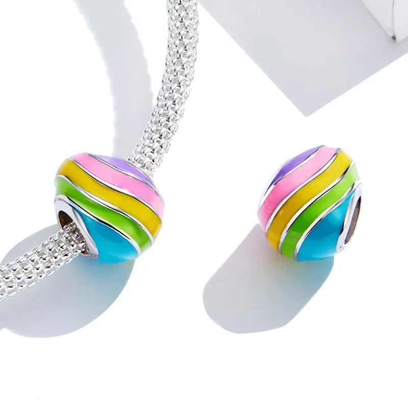 (image for) Pandora Style Silver Easter Egg Charm - BSC223 - View 4