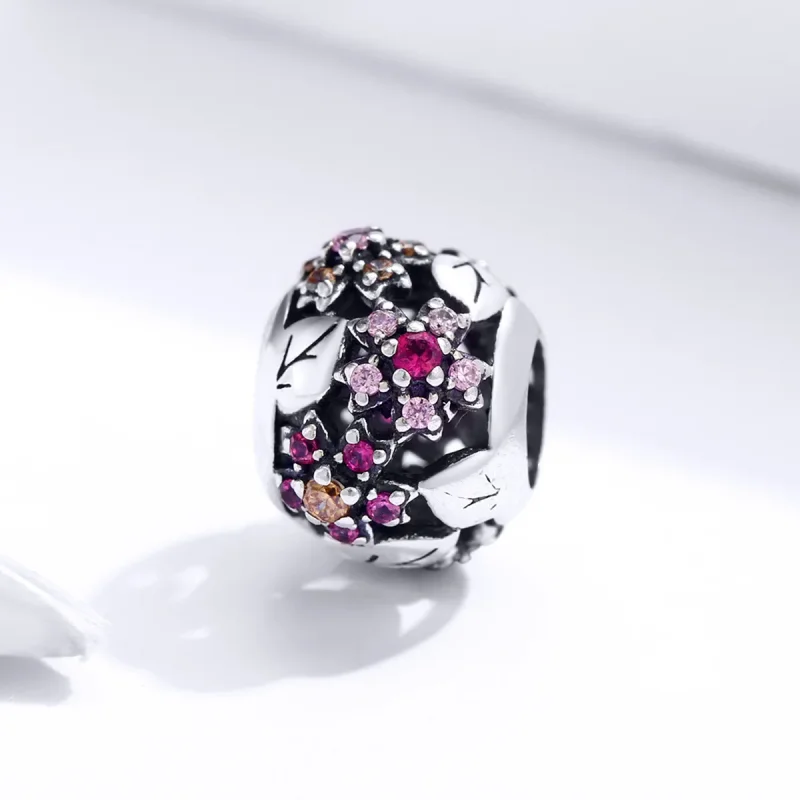 (image for) Pandora Style Silver Elegant Cherry Blossom Charm - SCC1446 - View 2