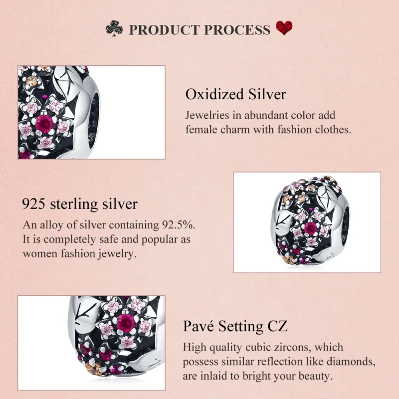 (image for) Pandora Style Silver Elegant Cherry Blossom Charm - SCC1446 - View 8