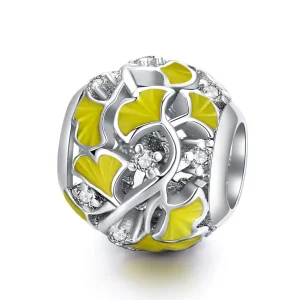 (image for) Pandora Style Silver Elegant Ginkgo Leaves Charm - BSC334