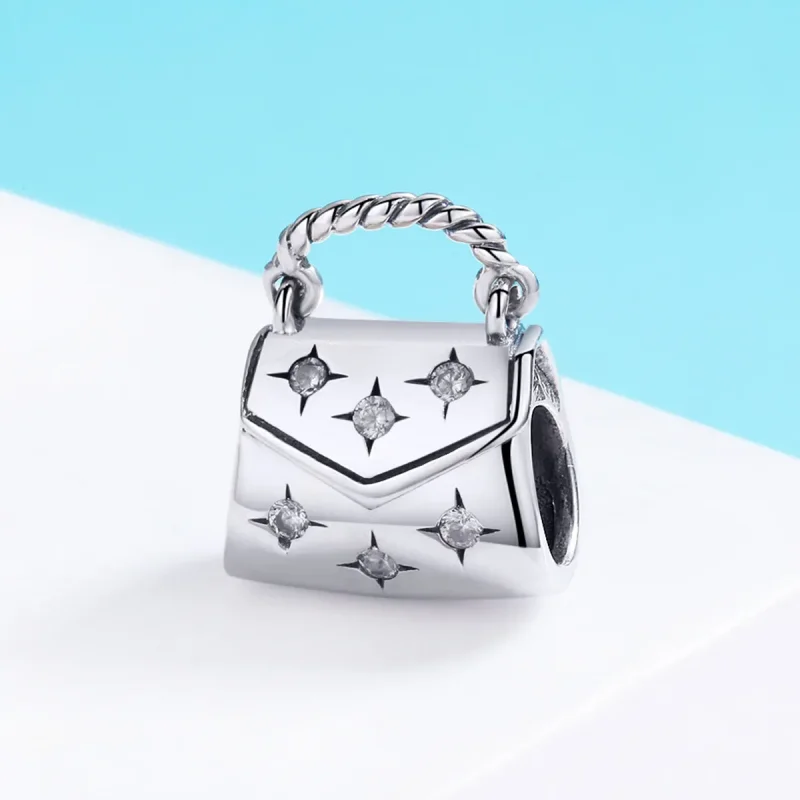 (image for) Pandora Style Silver Elegant Shopping Bag Charm - SCC607 - View 3