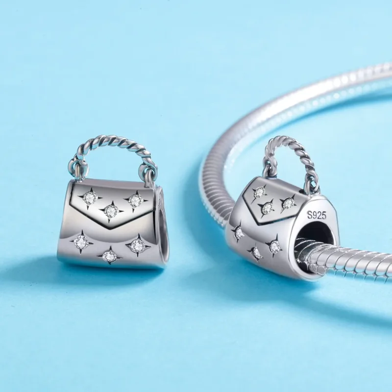 (image for) Pandora Style Silver Elegant Shopping Bag Charm - SCC607 - View 5