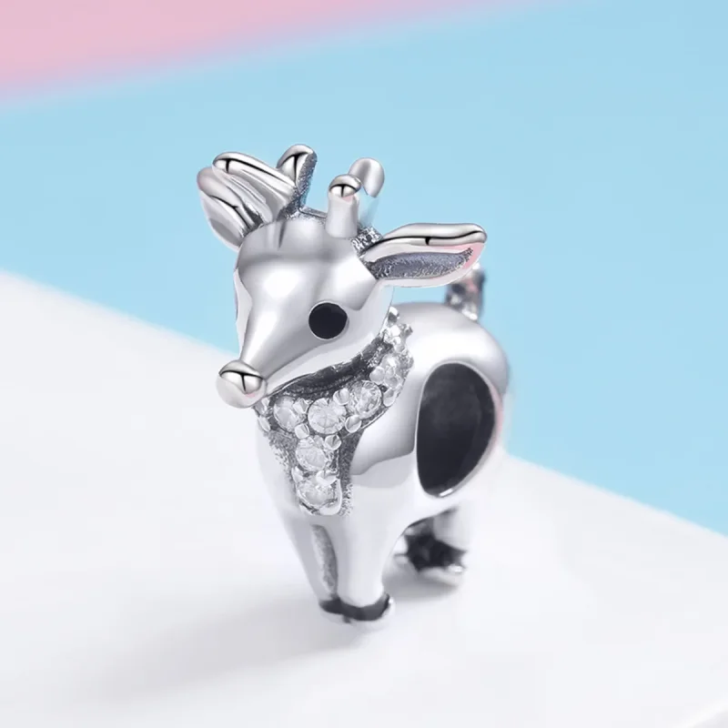 (image for) Pandora Style Silver Reindeer Charm - SCC1003 - View 2