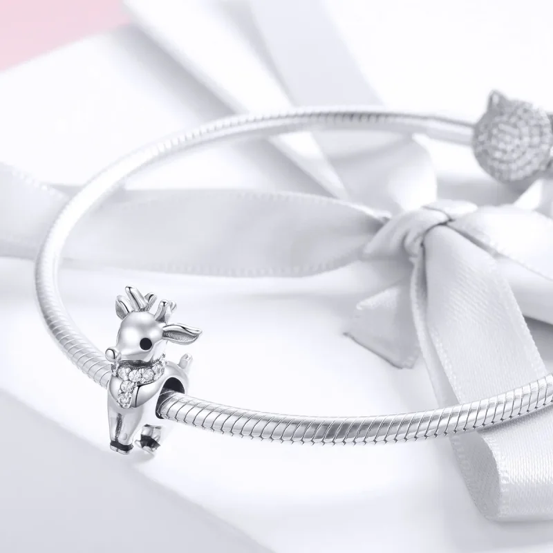 (image for) Pandora Style Silver Reindeer Charm - SCC1003 - View 3