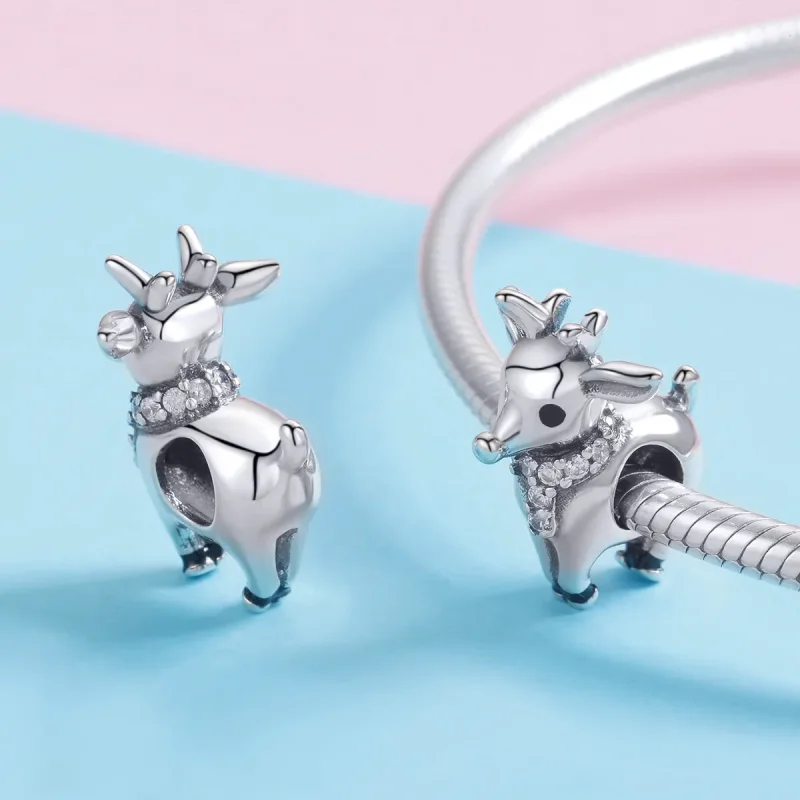 (image for) Pandora Style Silver Reindeer Charm - SCC1003 - View 4