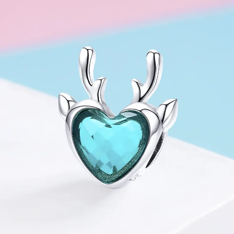 (image for) Pandora Style Silver Elk Charm - SCC1022 - View 2