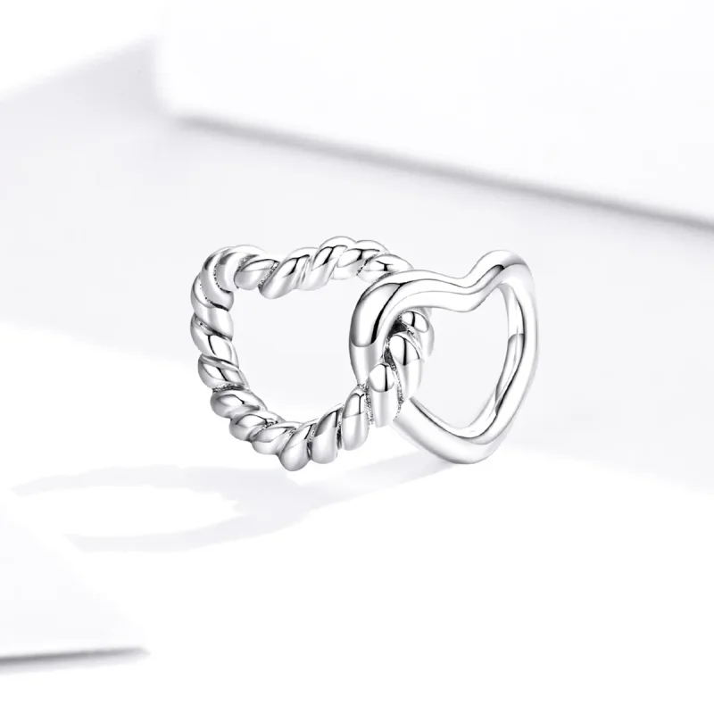 (image for) Pandora Style Silver Entwined Hearts Charm - SCC1563 - View 2