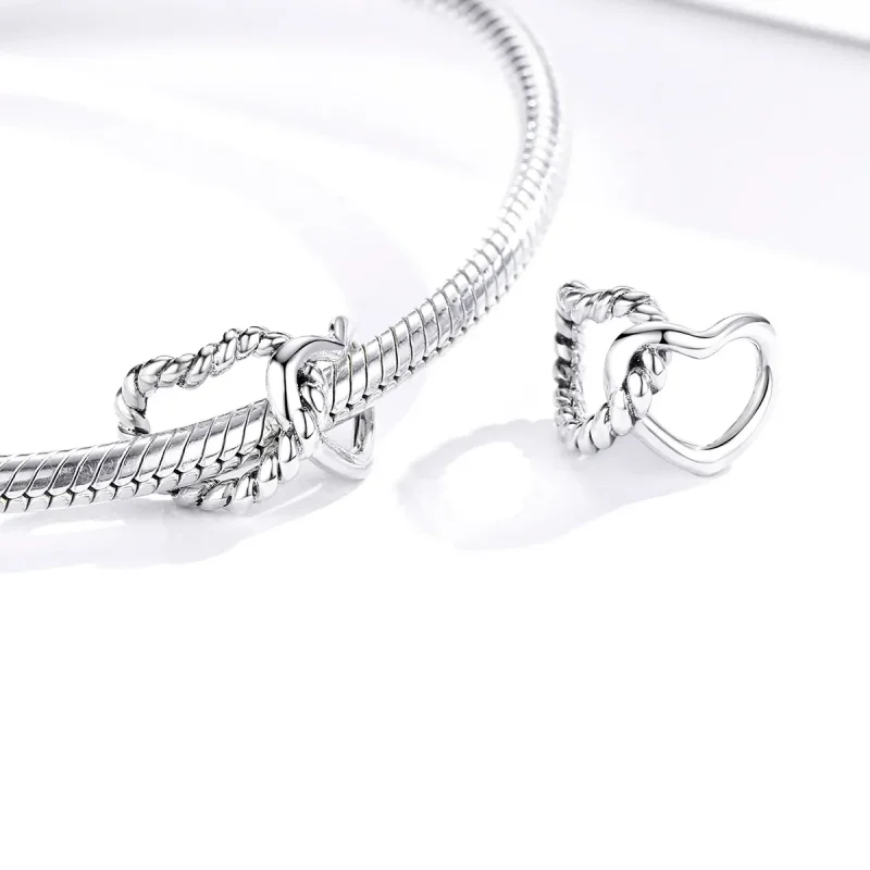 (image for) Pandora Style Silver Entwined Hearts Charm - SCC1563 - View 4
