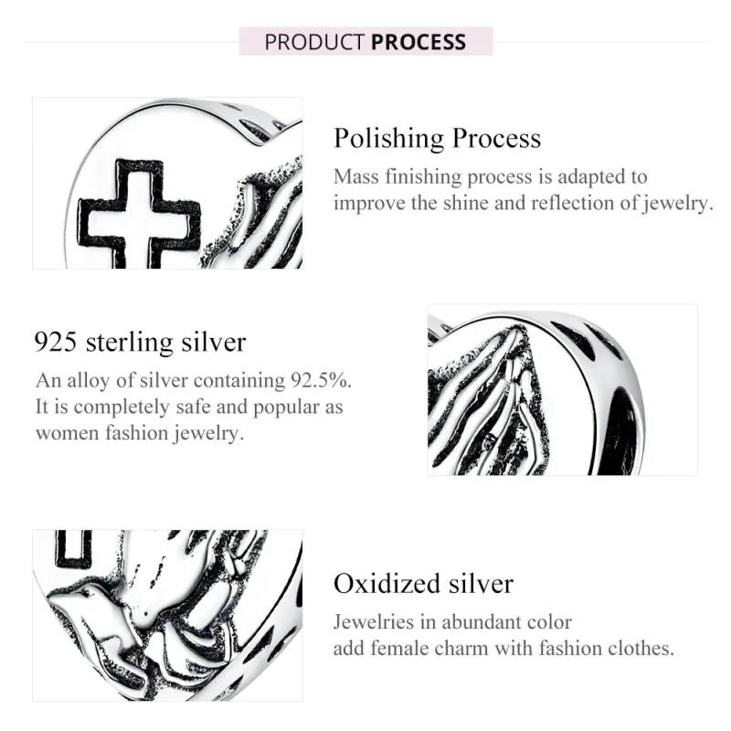 (image for) Pandora Style Silver Faith Charm - BSC317 - View 7
