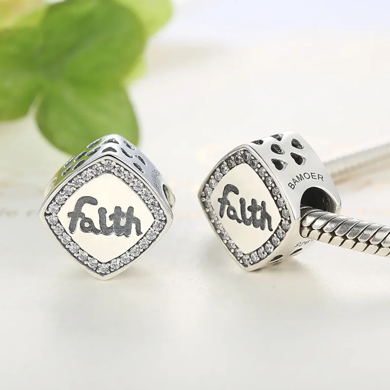 (image for) Pandora Style Silver Faith Charm - SCC090 - View 3