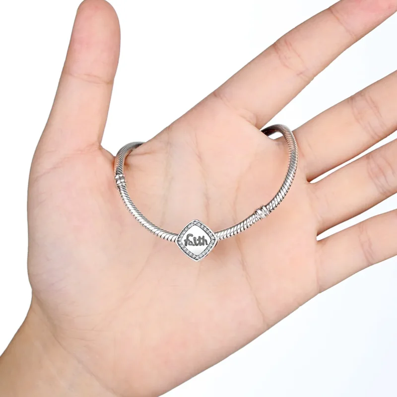 (image for) Pandora Style Silver Faith Charm - SCC090 - View 4