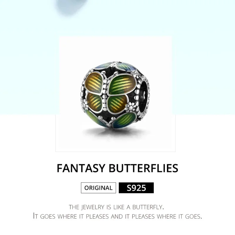 (image for) Pandora Style Silver Fantasy Butterflies Charm - SCC1705 - View 6