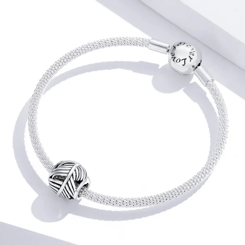(image for) Pandora Style Silver Feather Charm - SCC1509 - View 3