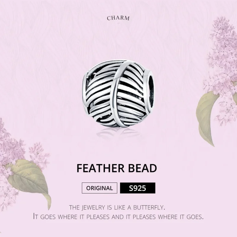 (image for) Pandora Style Silver Feather Charm - SCC1509 - View 6