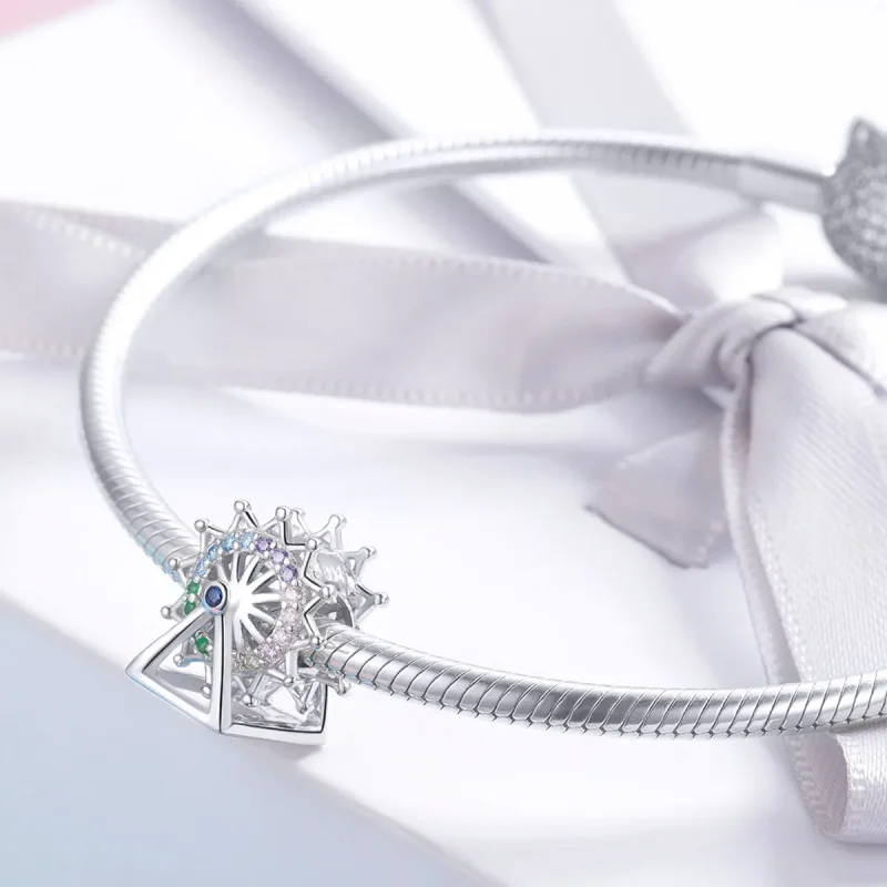 (image for) Pandora Style Silver Ferris Wheel Charm - SCC1028 - View 3