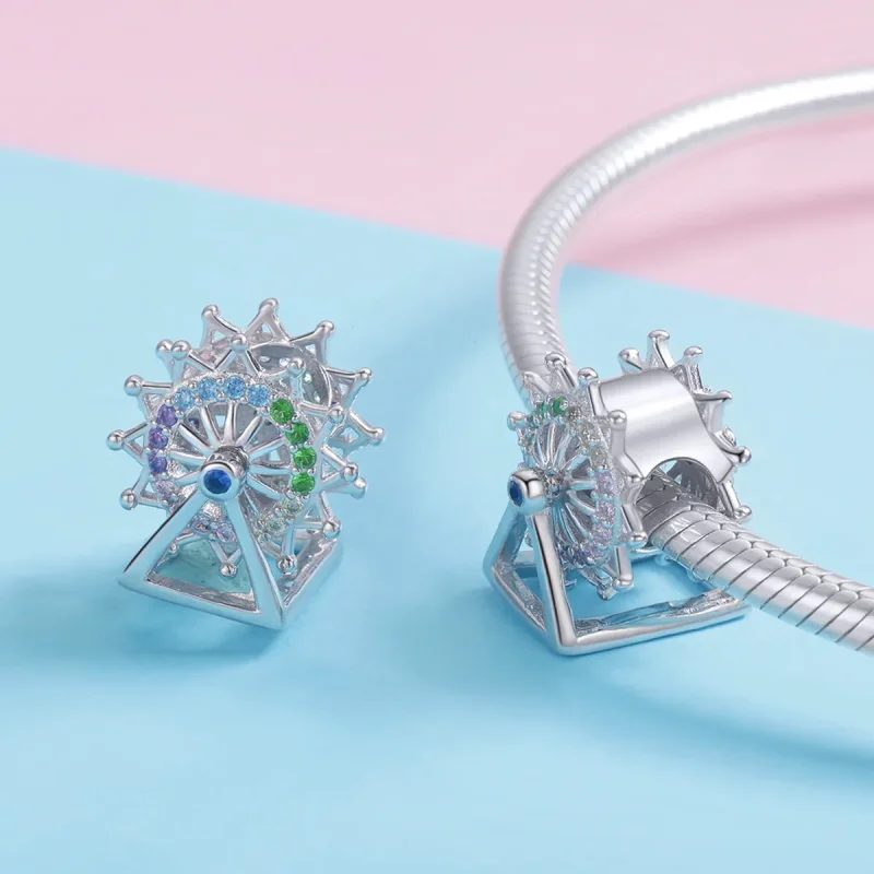 (image for) Pandora Style Silver Ferris Wheel Charm - SCC1028 - View 4