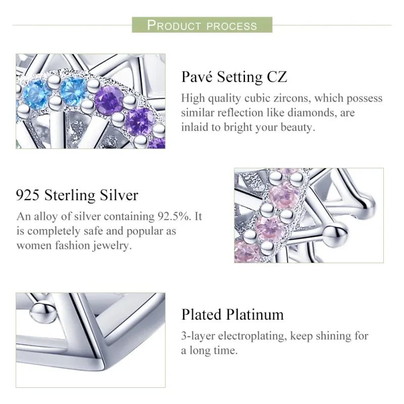 (image for) Pandora Style Silver Ferris Wheel Charm - SCC1028 - View 6