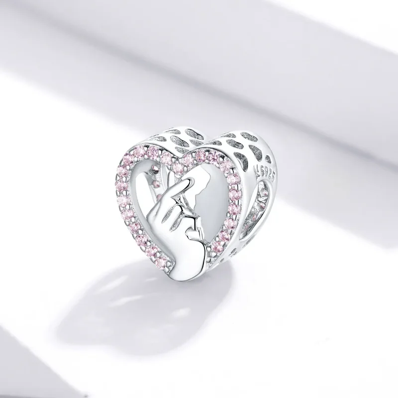 (image for) Pandora Style Silver Finger Heart Charm - SCC1690 - View 2