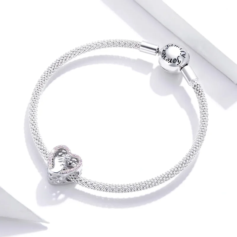 (image for) Pandora Style Silver Finger Heart Charm - SCC1690 - View 3