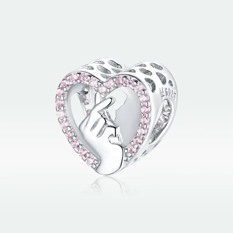 (image for) Pandora Style Silver Finger Heart Charm - SCC1690 - View 5