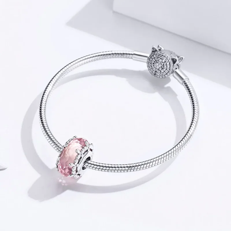 (image for) Pandora Style Silver Floret Murano Glass Charm - SCC1282 - View 3