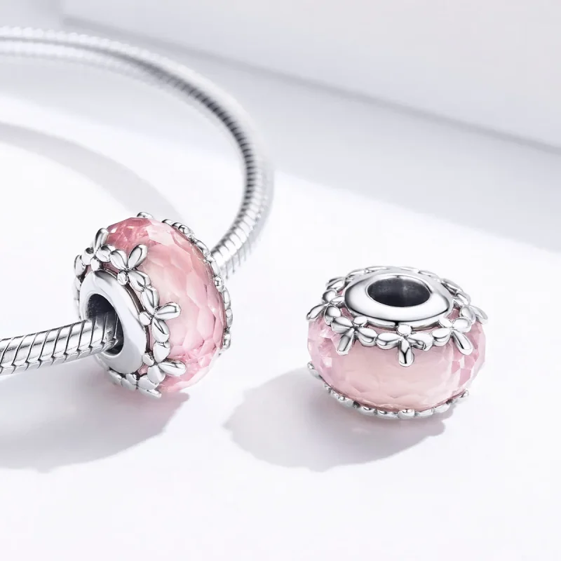 (image for) Pandora Style Silver Floret Murano Glass Charm - SCC1282 - View 4