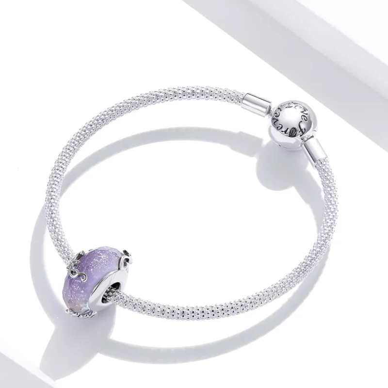 (image for) Pandora Style Silver Flower Charm - SCC1797 - View 3