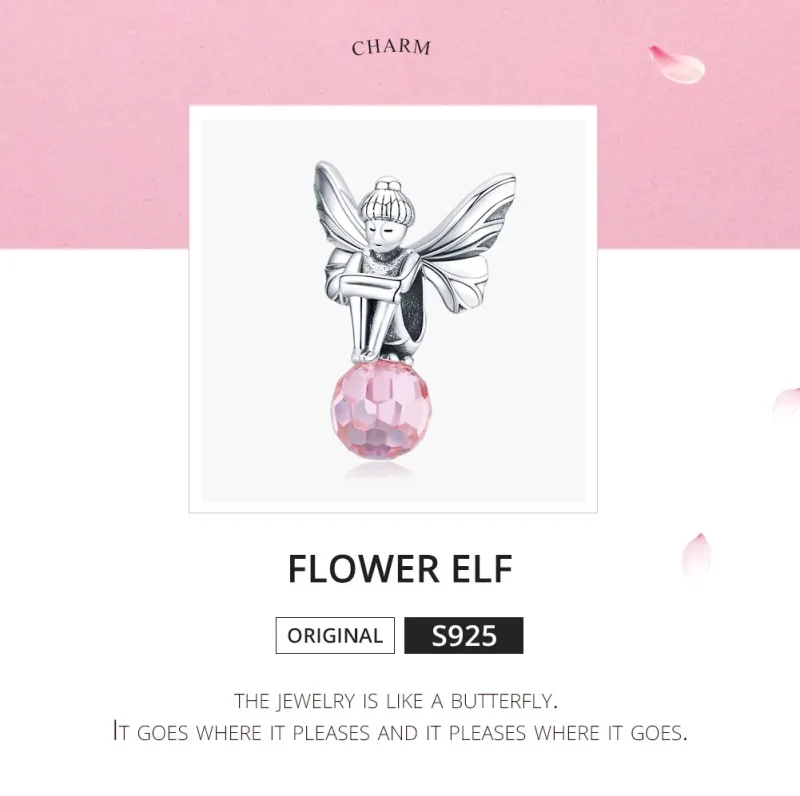 (image for) Pandora Style Silver Flower Elf Charm - SCC1483 - View 5