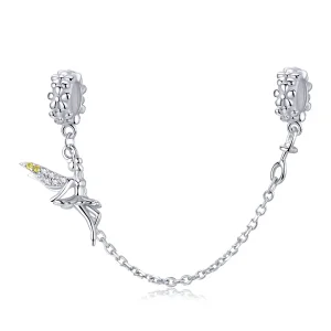 (image for) Pandora Style Silver Flower Elf Safety Chain - SCC1278
