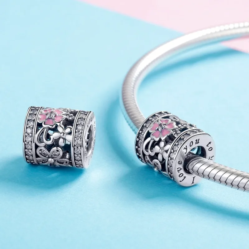 (image for) Pandora Style Silver Flower Language Charm - SCC1079 - View 4