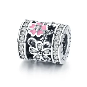 (image for) Pandora Style Silver Flower Language Charm - SCC1079