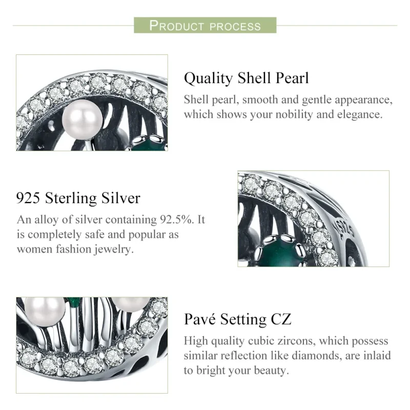 (image for) Pandora Style Silver Flowering Shrubs Charm - SCC1094 - View 4
