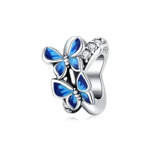 (image for) Pandora Style Silver Flying Butterflies Charm - SCC1731