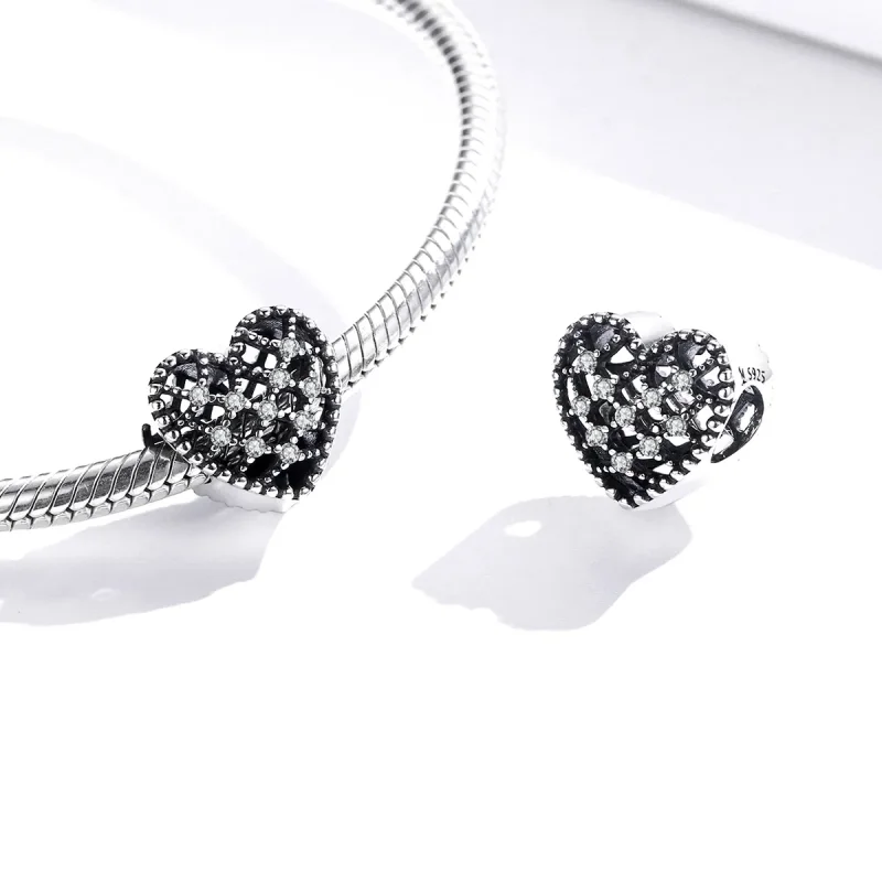 (image for) Pandora Style Silver Follow Your Heart Charm - SCC1572 - View 4