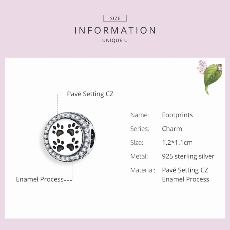 (image for) Pandora Style Silver Footprints Charm - SCC1186 - View 3