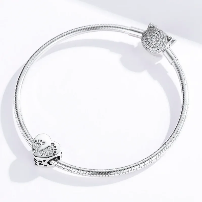 (image for) Pandora Style Silver Footprints Charm - SCC1395 - View 4