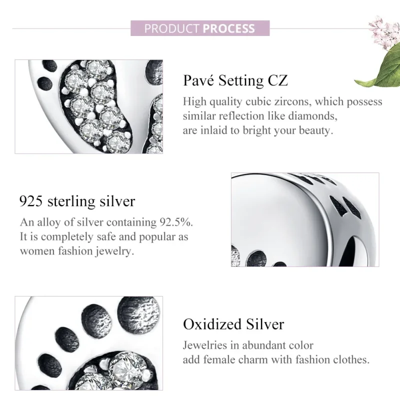 (image for) Pandora Style Silver Footprints Charm - SCC1395 - View 7