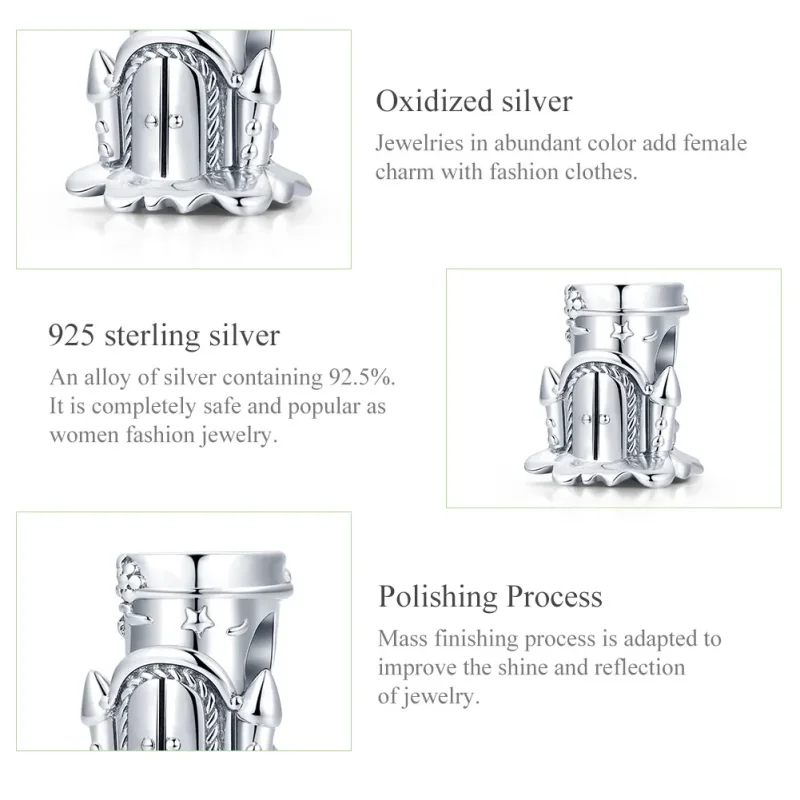 (image for) Pandora Style Silver Forest Castle Charm - SCC1866 - View 8
