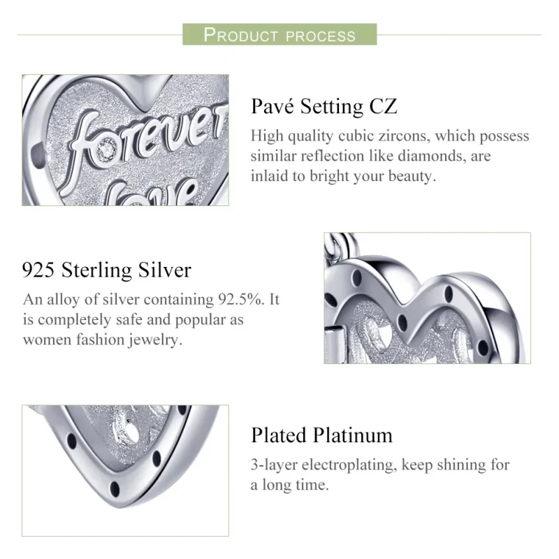 (image for) Pandora Style Silver Forever Love Dangle - SCC1029 - View 6