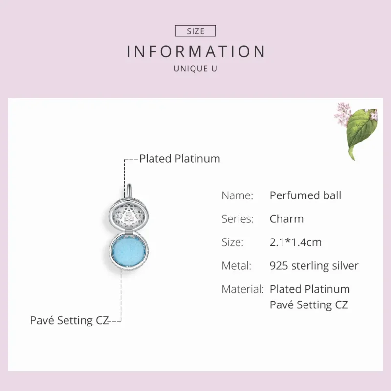 (image for) Pandora Style Silver Fragrant Ball Charm - SCC1198 - View 3