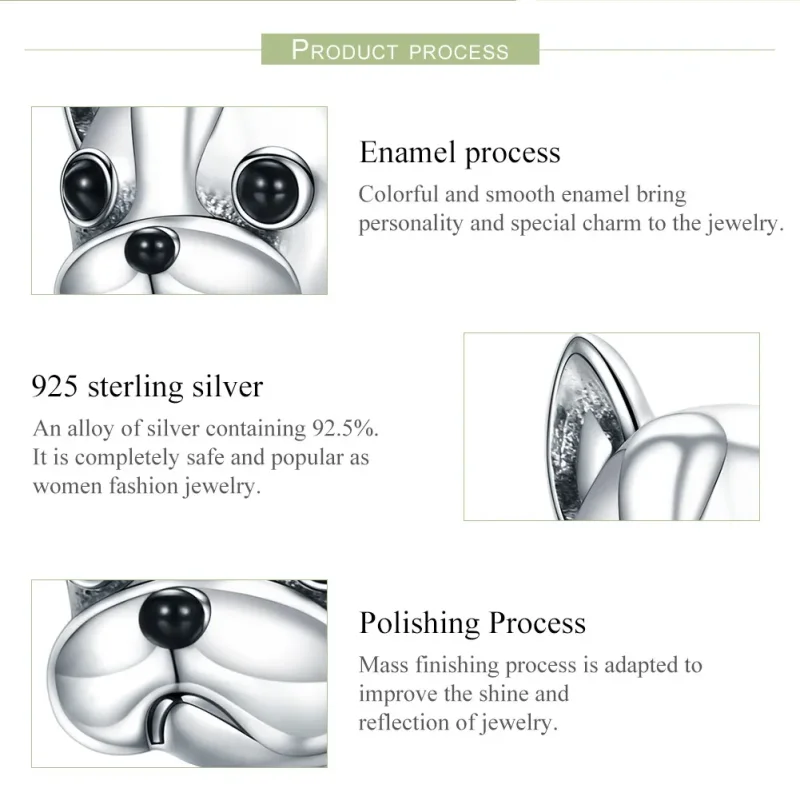 (image for) Pandora Style Silver French Bulldog Charm - SCC315 - View 6