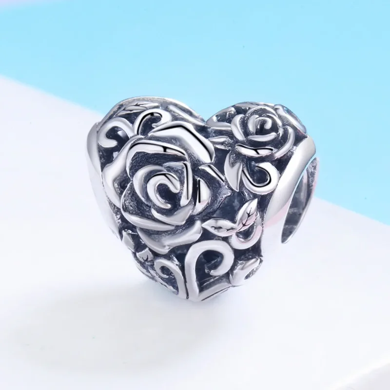 (image for) Pandora Style Silver Gentle Rose Charm - SCC790 - View 2