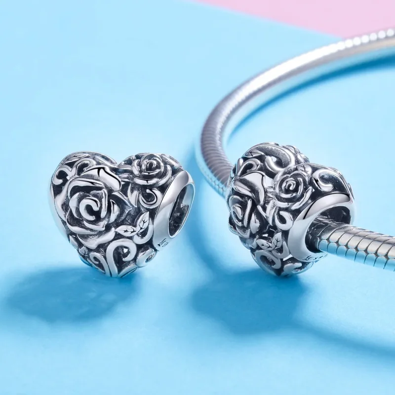 (image for) Pandora Style Silver Gentle Rose Charm - SCC790 - View 3