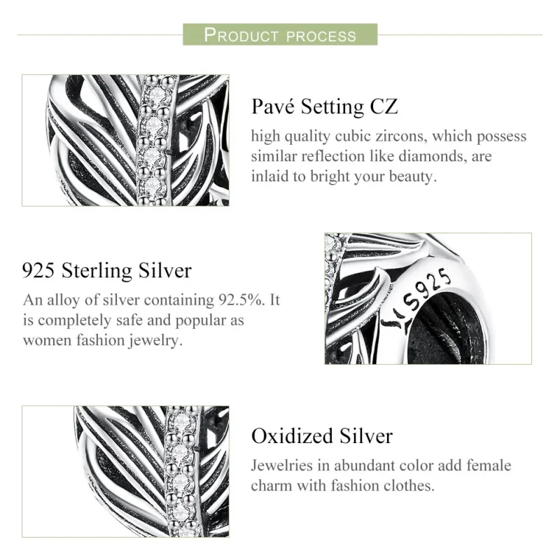 (image for) Pandora Style Silver Gently Love Charm - SCC1065 - View 5