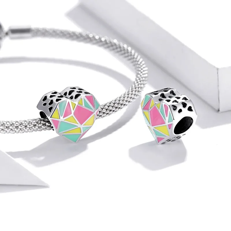(image for) Pandora Style Silver Geometric Patterns Charm - SCC1761 - View 4