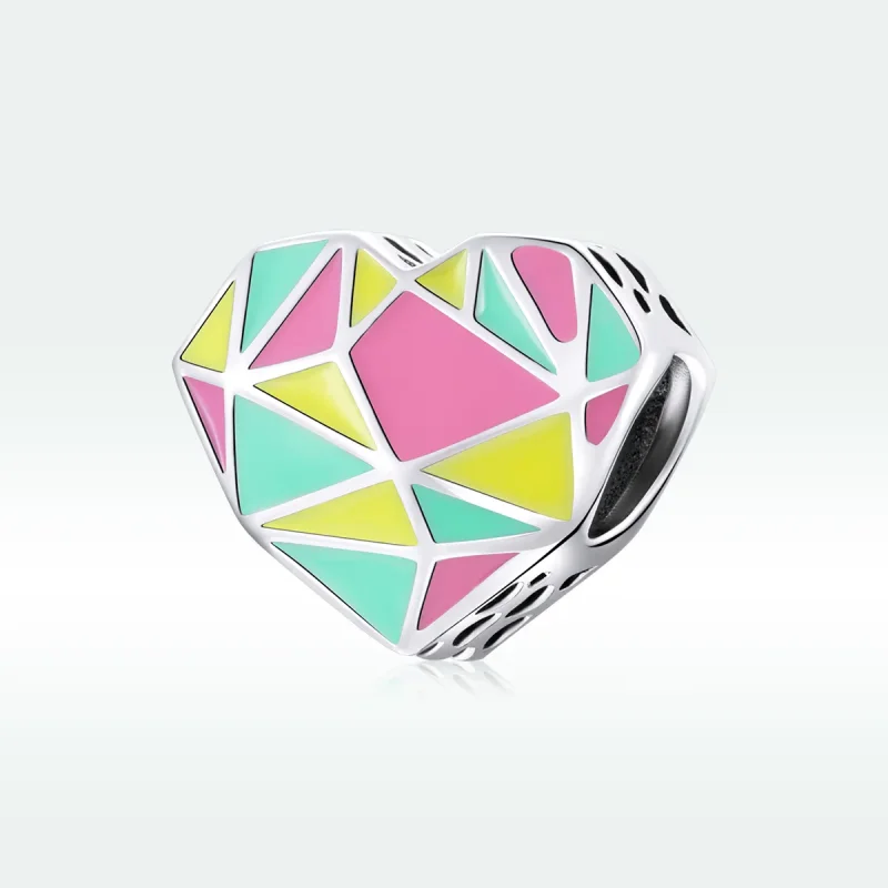(image for) Pandora Style Silver Geometric Patterns Charm - SCC1761 - View 5