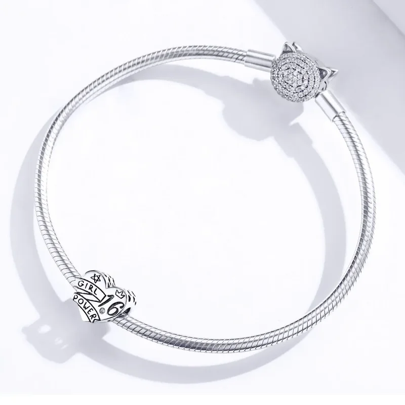 (image for) Pandora Style Silver Girl Power Sweet 16 Charm - SCC1437 - View 3