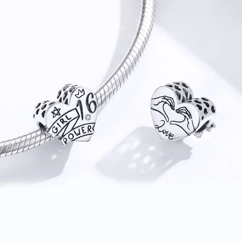 (image for) Pandora Style Silver Girl Power Sweet 16 Charm - SCC1437 - View 4